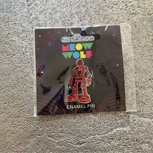 Meow Wolf Red Robot Enamel Pin